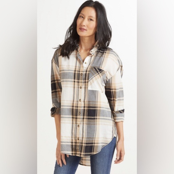 Sanctuary Tops - NWT Sanctuary Plaid Boyfriend Tunic - Size XS